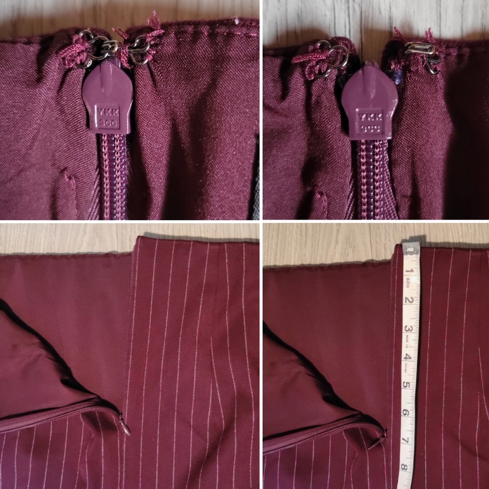 Express Burgundy Pinstripe Skirt, Women's Size 8 - Picture 10 of 11